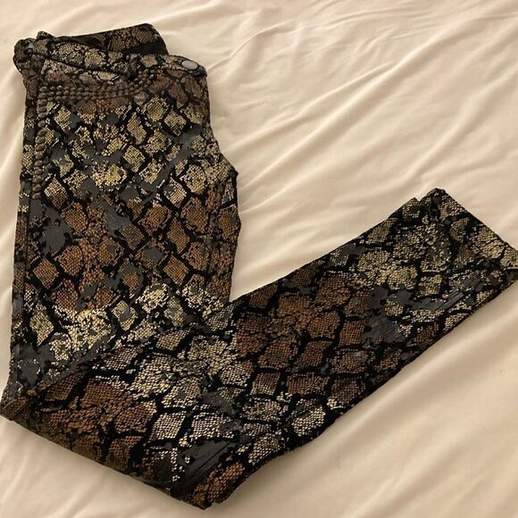 Cecilia De Bucourt Multi Media Slim Fit Pants with Stud Detail. Size Small. - Picture 1 of 7